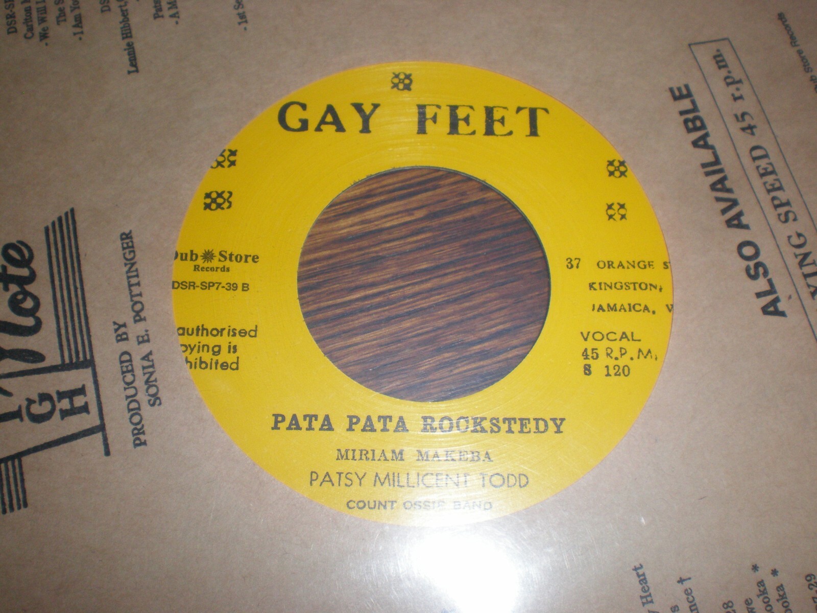 Patsy Millicent Todd/Count Ossie 45 Pata Pata Rockstedy