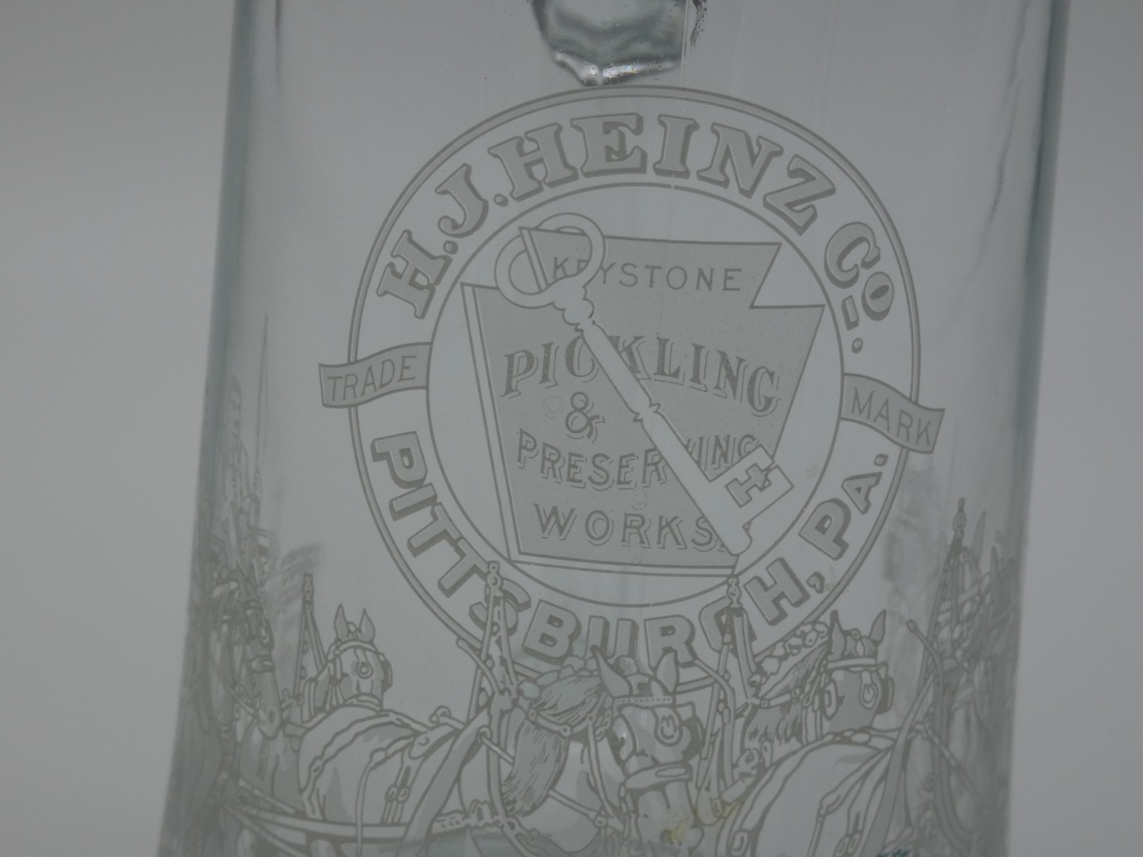 H.J. Heinz Co. Pickling Preserving Works Etched Beer Stein W. Germany ALWE