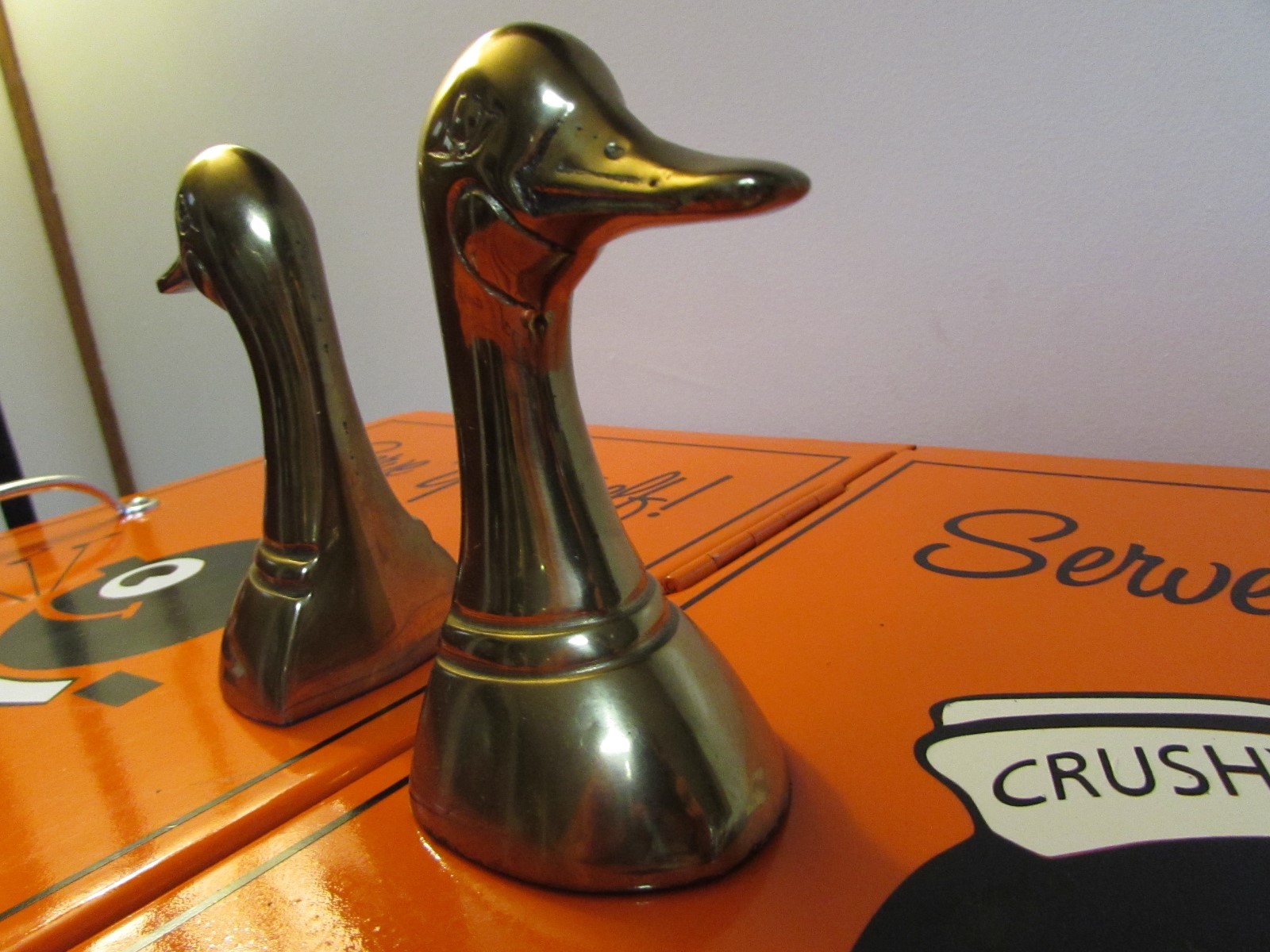 Vintage Duck Brass Colored Book Ends