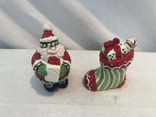 Fitz & Floyd Christmas Salt & Pepper Shakers Set Christmas