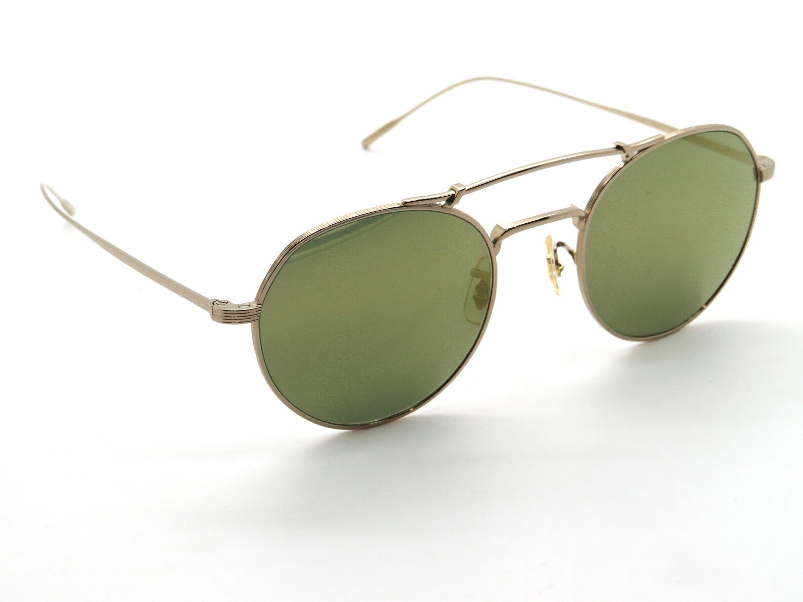 Pre-owned Oliver Peoples Reymont Ov1309st 5292o8 Gold/g-15 Goldtone 49mm Sunglasses In Gold Mirrored