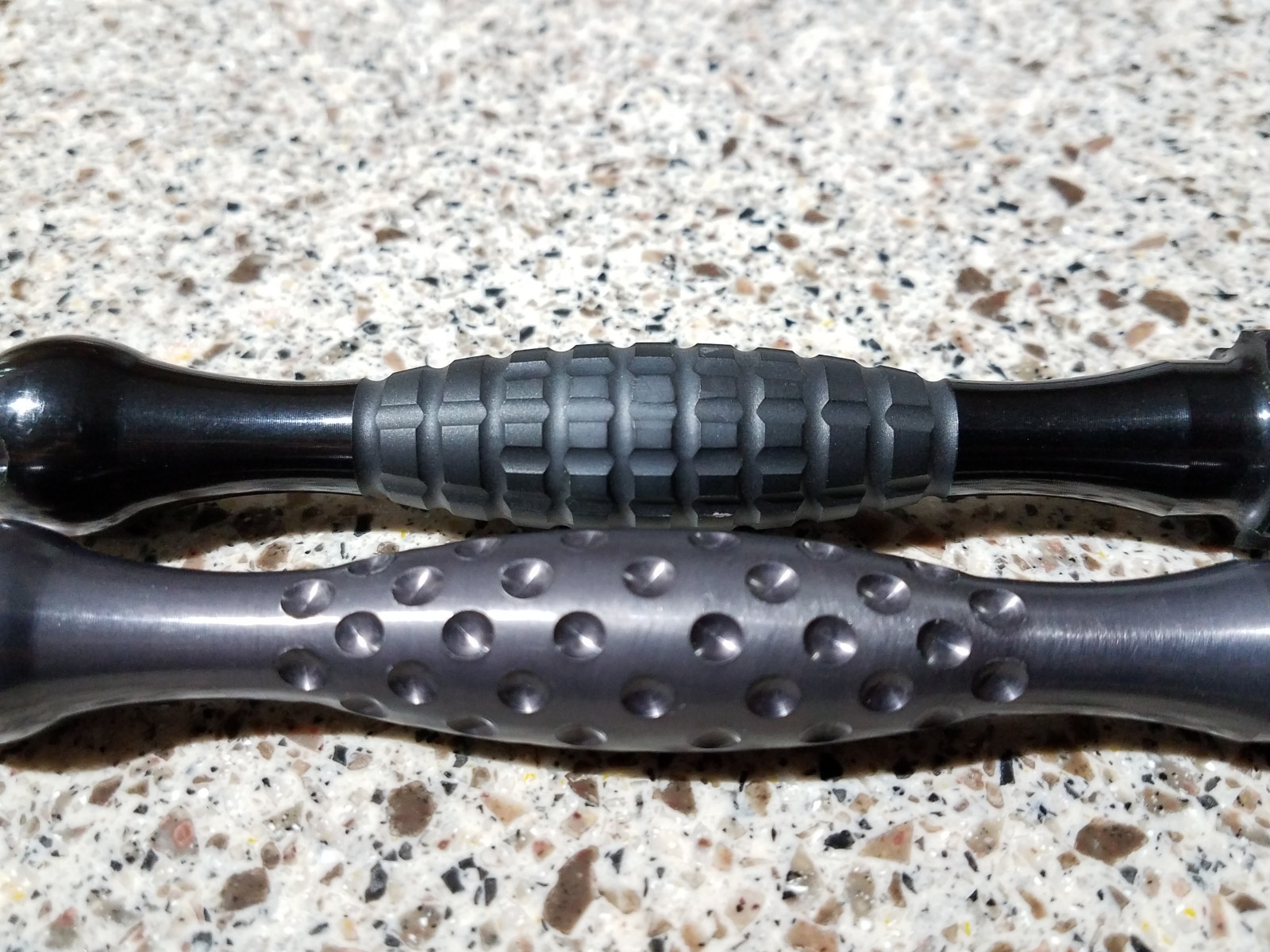 Kubotan - Black Aluminum, Satin Dimple Grip - Use as Keychain or Self-Defense