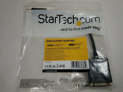 STARTECH.COM DP2DVI2 DisplayPort to DVI Adapter 20 Pin 29 Pin New Ships FREE