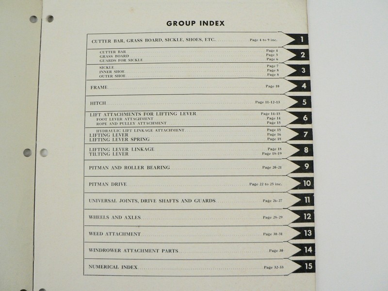 VTG Minneapolis Moline Model UM-5 Tractor Mower Service Repair Catalog Manual