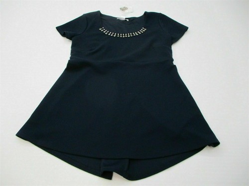 new MOTHERHOOD MATERNITY Women's Size S Rhinestone Scoop Navy Babydoll Tunic Top