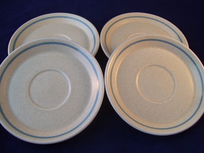 Lenox Temper-Ware Fancy Free 4 Saucers / Side Plates USA Butterfly Fern Retro