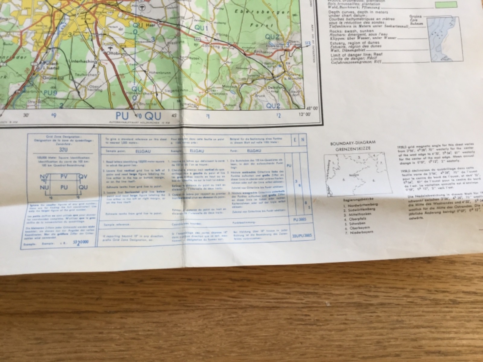 AMS 1959  map series M501 Western Europe MUNCHEN English and German 1963 edition