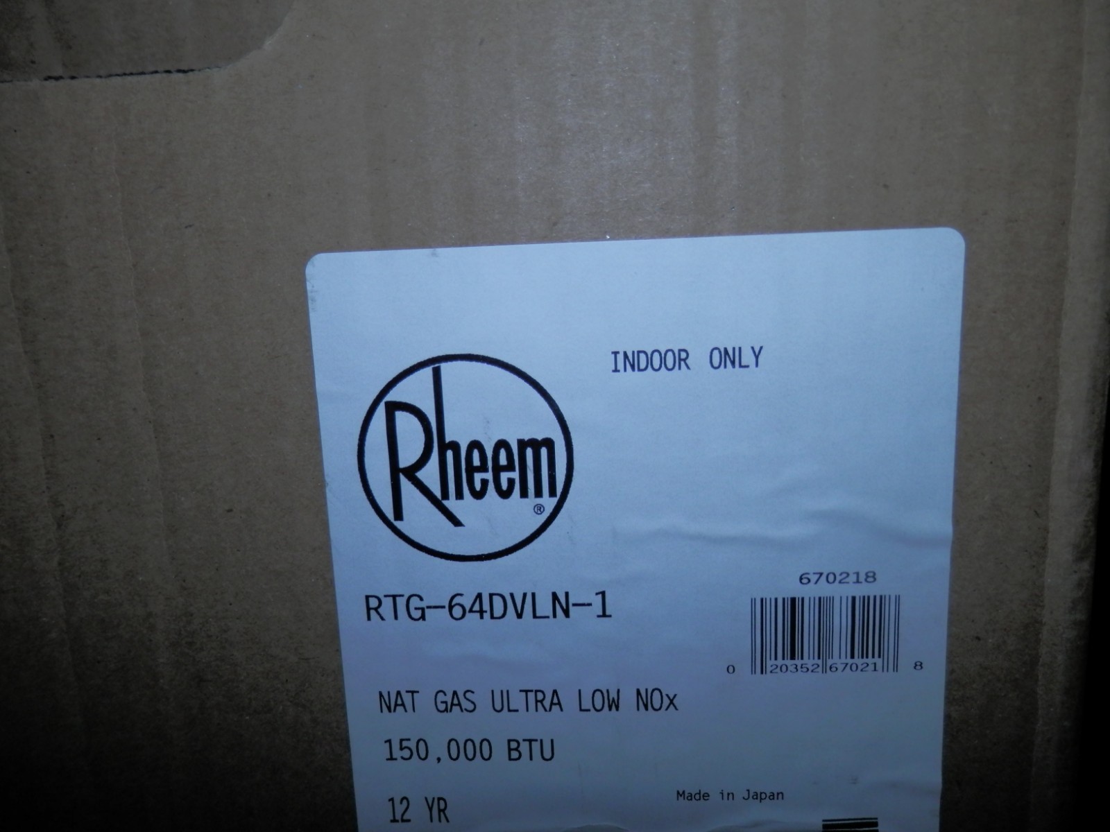 Rheem Direct Vent LN NG Gas Tankless Water Heater RTG-64DVLN-1 BRAND NEW