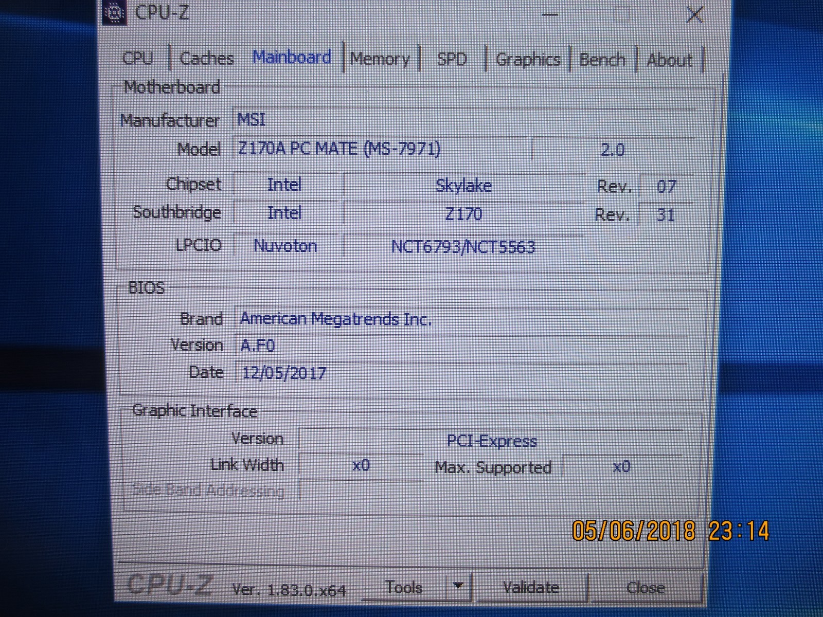 Cyberpowerpc Msi Z170a Pc Mate Lga1151 Intel Z170 Hdmi Usb3 1 Atx Mb Minor Issue Ebg