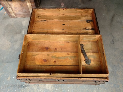 Vintage Norwegian Wood Steamer Trunk