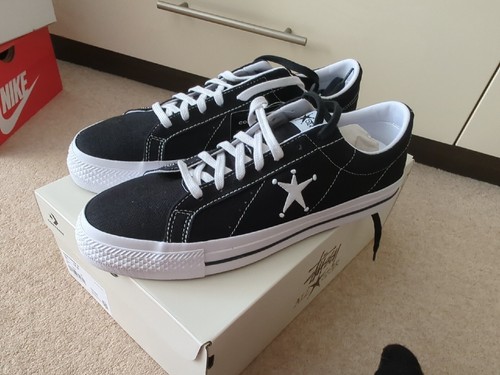靴 STUSSY CONVERSE ONE STAR OX BLACK Converse Chuck One Star Ox Stussy Black - 173120C - US