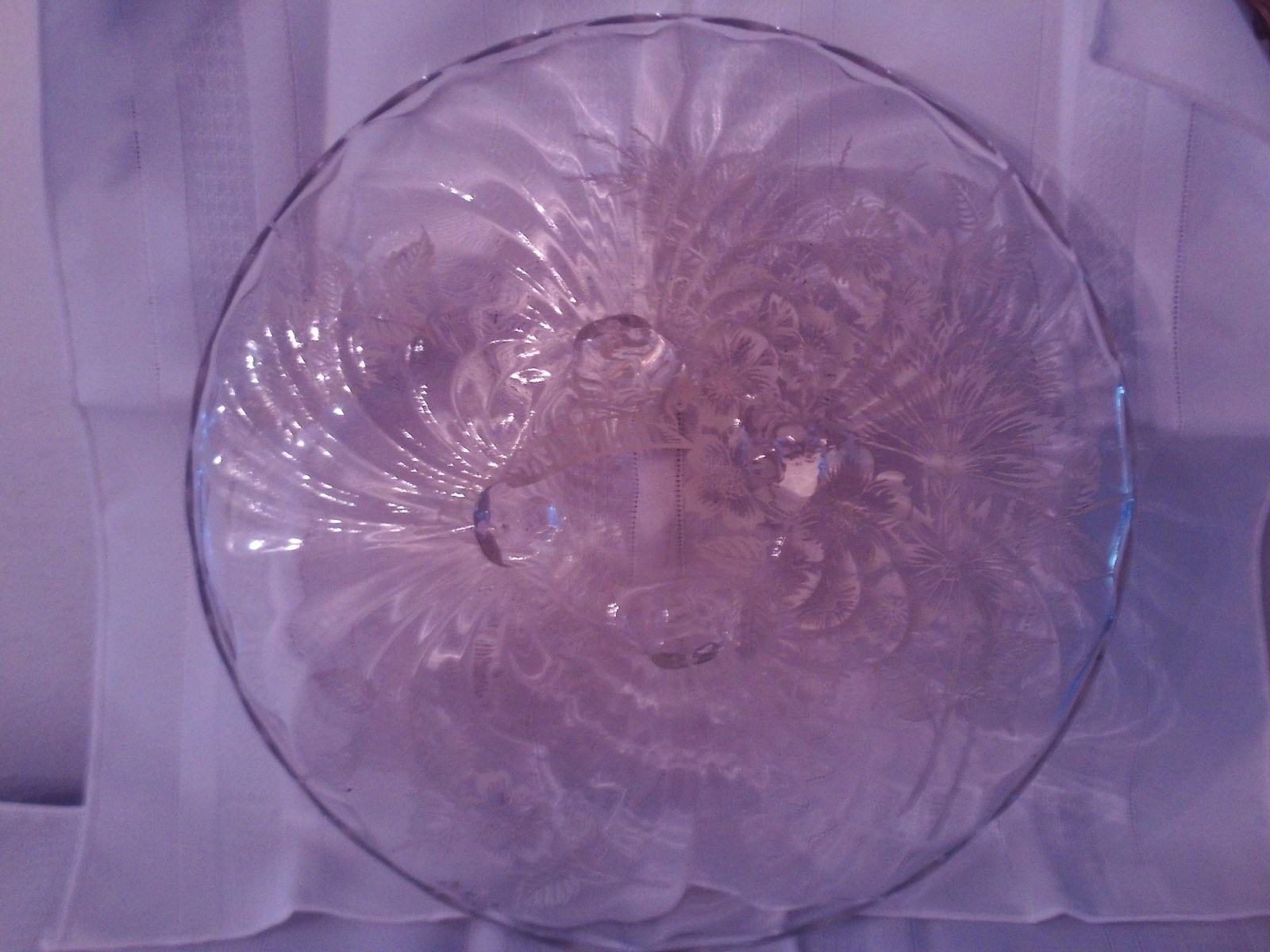 25th Silver Anniversary, Pedastal, Vintage, Glass Serv - Dish, Wedding, Marriage