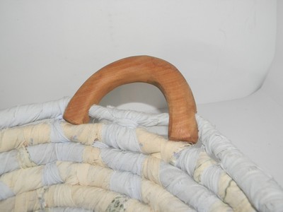 HANDMADE COTTON FABRIC COILED LINE ROPE BOWL/BASKET MULTI COLOR QUILTED