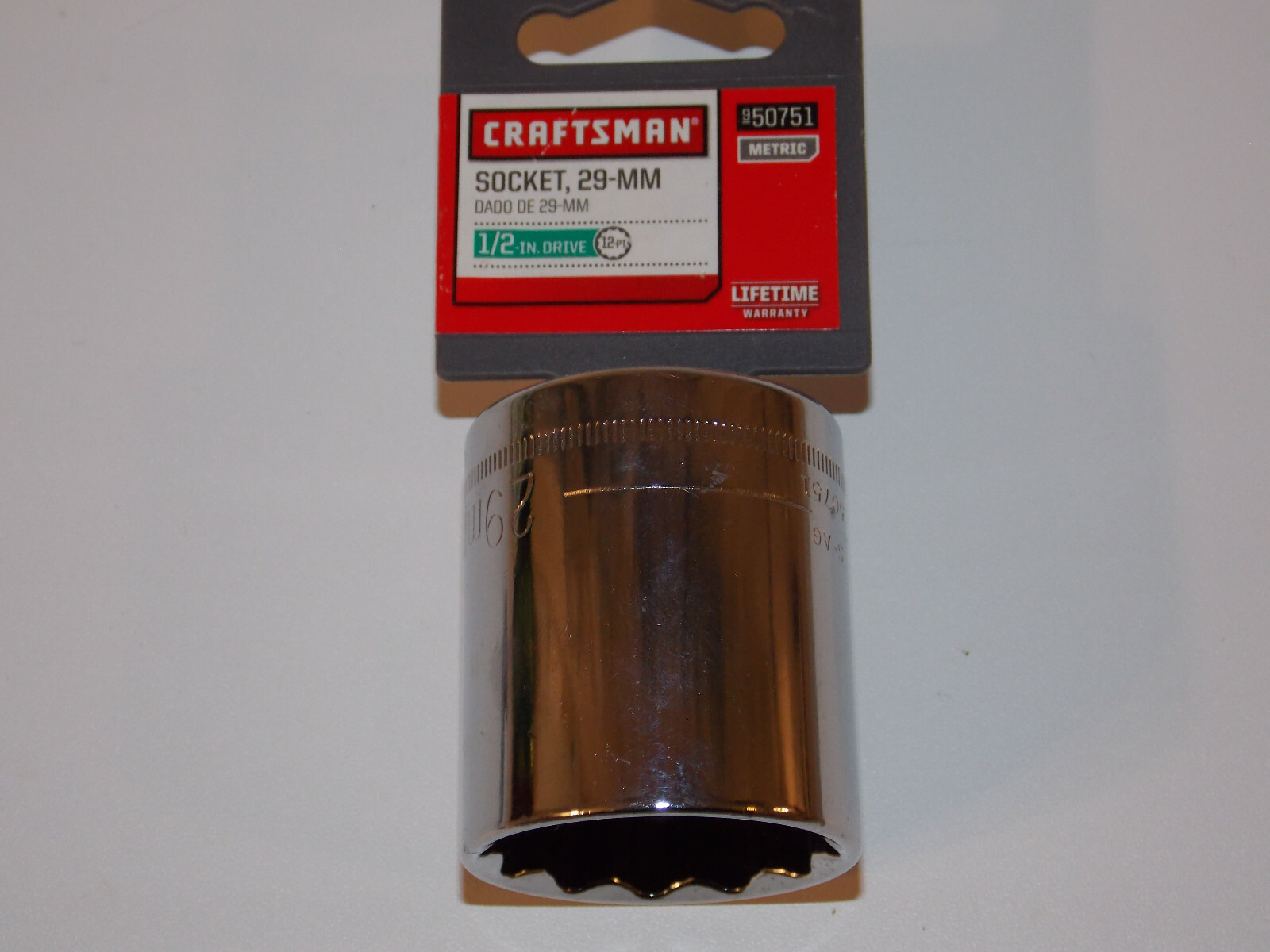 Craftsman 29mm Socket 1/2" Drive 12 Point Laser Etched 50751 New for