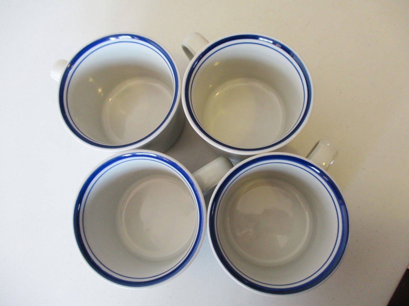 4 Mikasa Cera Stone Newport NB503 Saucers & Blue NB500 Cups