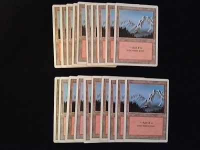 20 Basic Land - SAME ART - Mountain - Revised - MP-NM Condition - Magic MTG FTG
