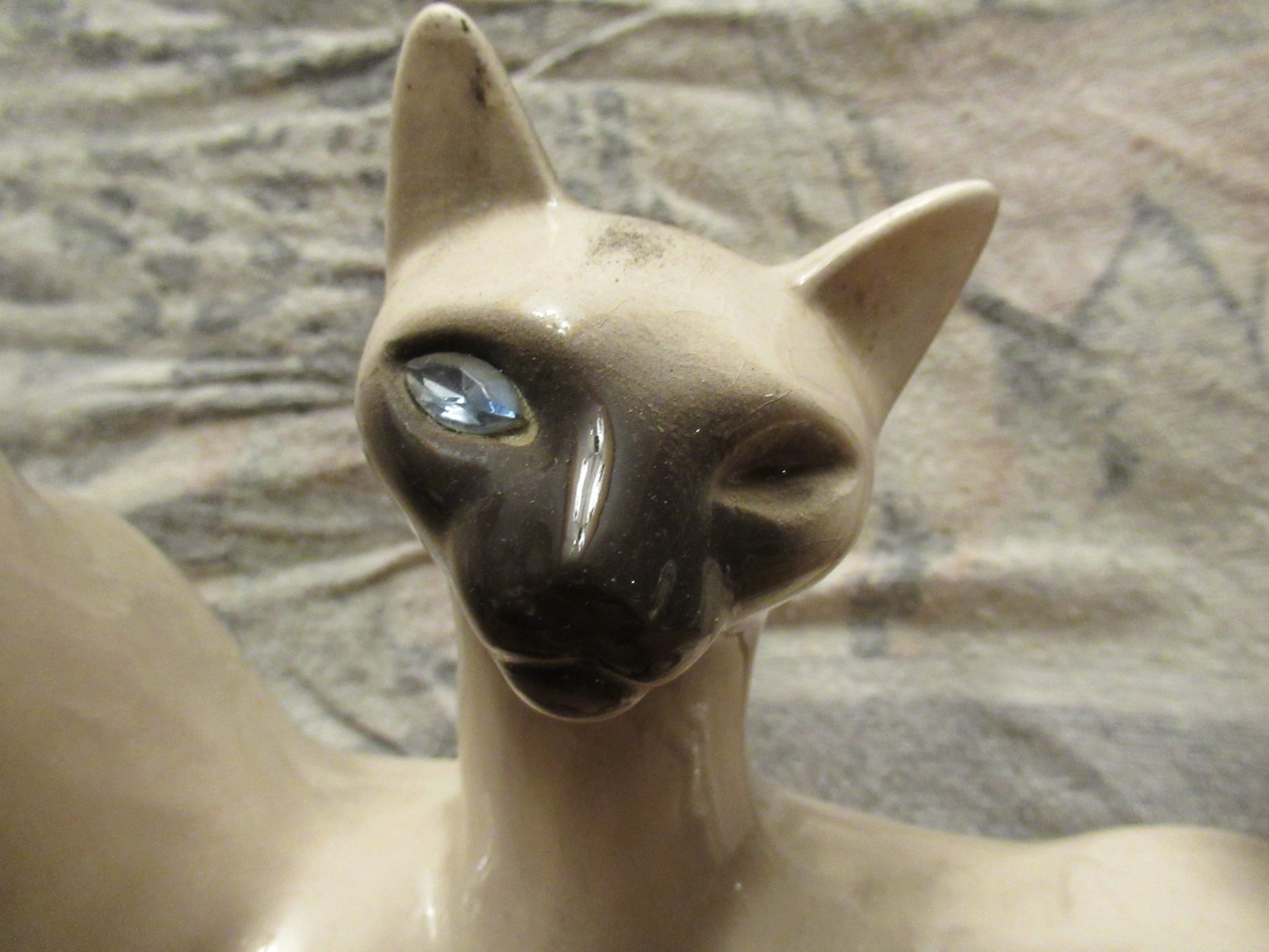 Siamese Cat TV Lamp 1955 Lane & Co. Van Nuys California BLUE Jewel Eyes ~ USED