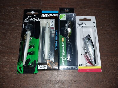 4 Inshore Saltwater Lures Ocean Fishing (Castaic, Jigpara, Savage Gear)
