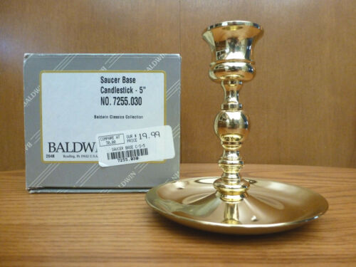 Vintage BALDWIN Brass Saucer Base Candlestick 5” #7255 Classics Collection NIB