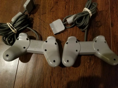 2 Playstation one,Ps1,Psone standard Controllers {SCPH-1080}  (GRAY) FREE SHIP