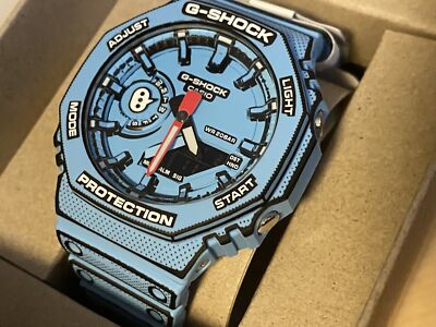 Pre-owned Casio G-shock Ga-2100mng-7ajr White Ga-2100mng-2ajr Blue 2set Watch Manga Jpn