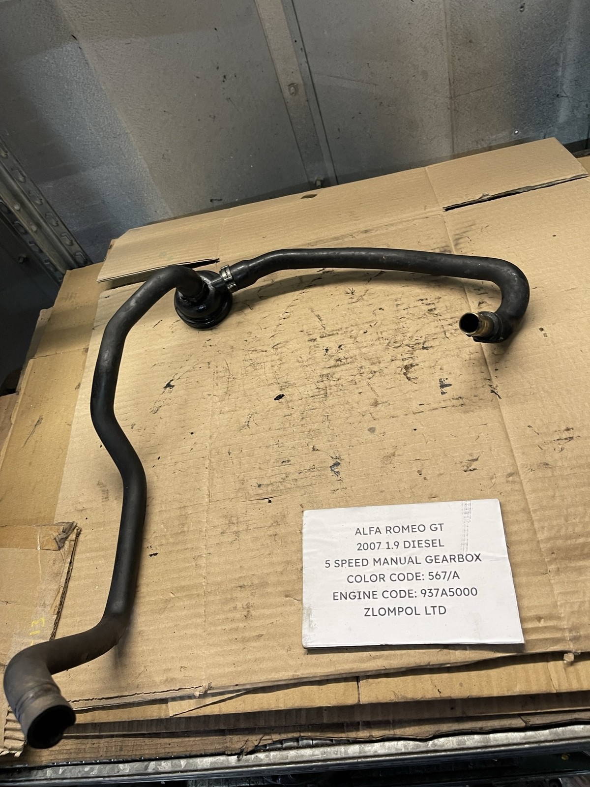 Alfa Romeo GT 2007 1.9 Diesel 937A5000 - Water Coolant Hose Pipe