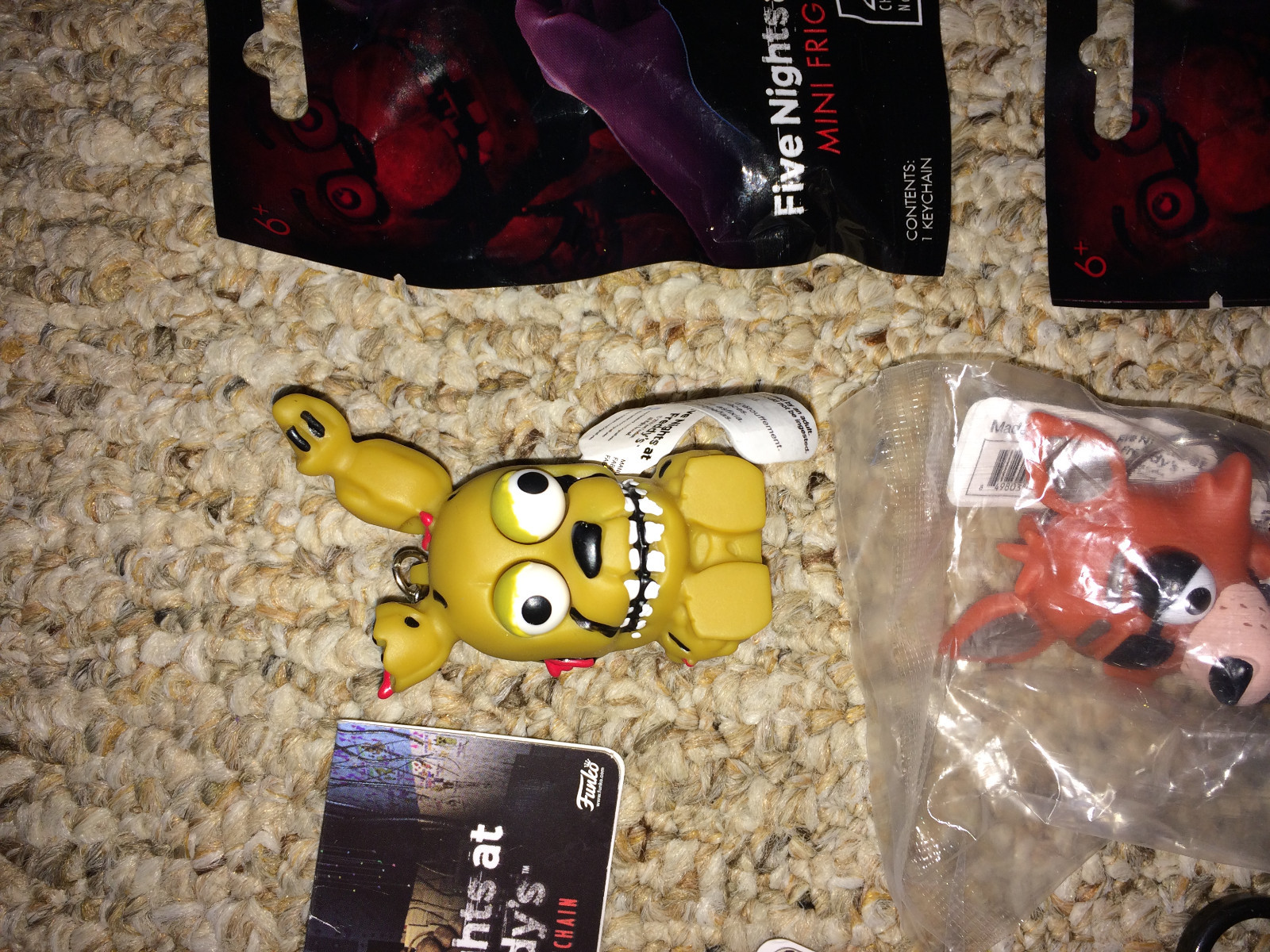 FNaF - Plush Key chains 5x, Eye Pop Keychains 3x + 2x Fright Lights SEALED