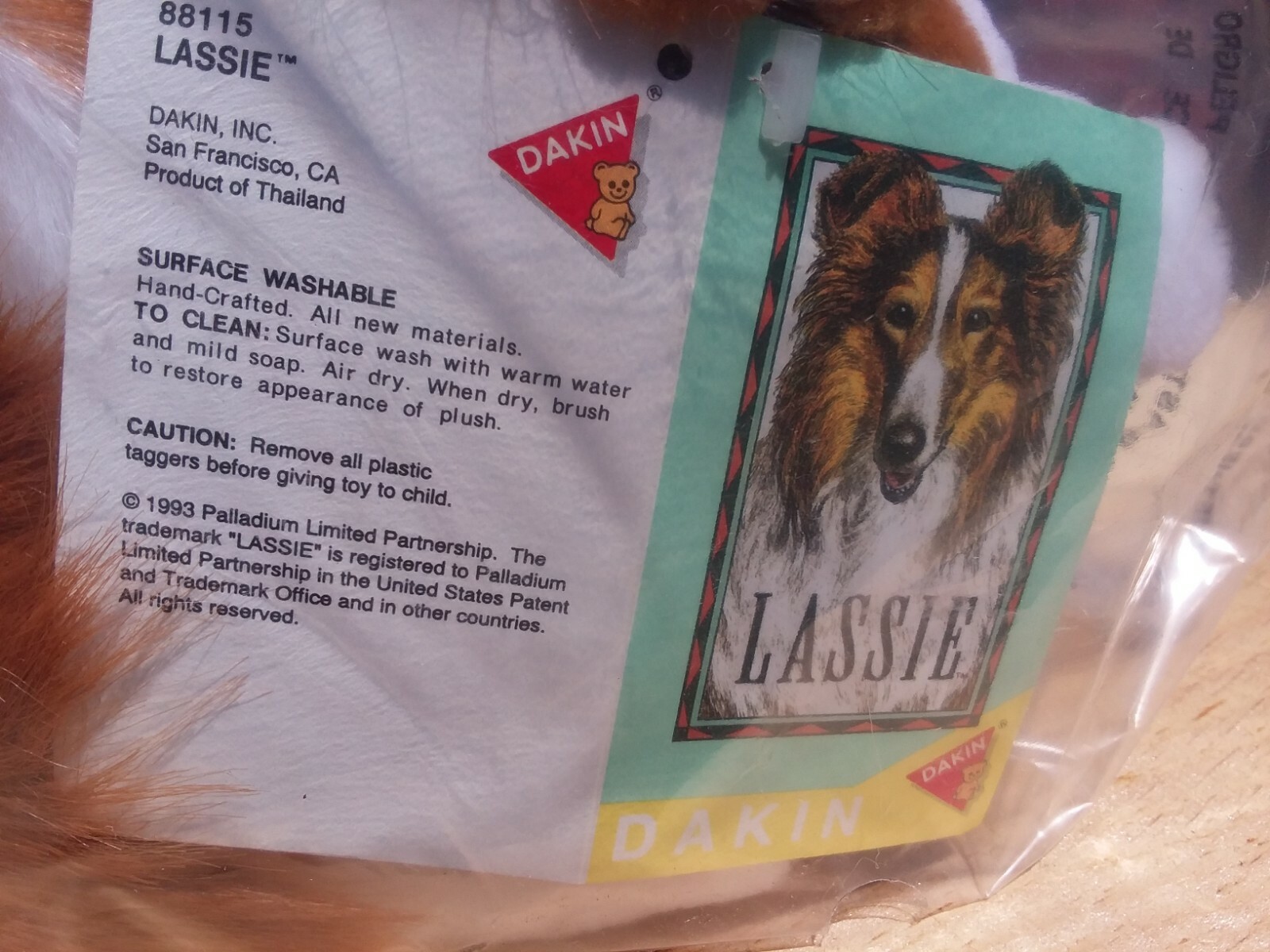 1993 Palladium limited partnership Lassie Dakin stuffed animal doll