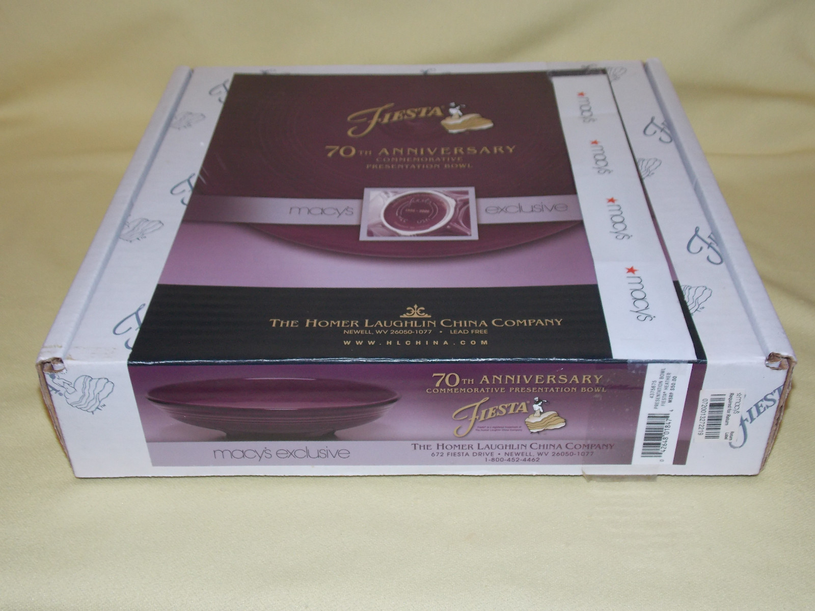 Macy's Exclusive Fiesta 70th Anniversary 2006 Commemorative Presentation Bowl