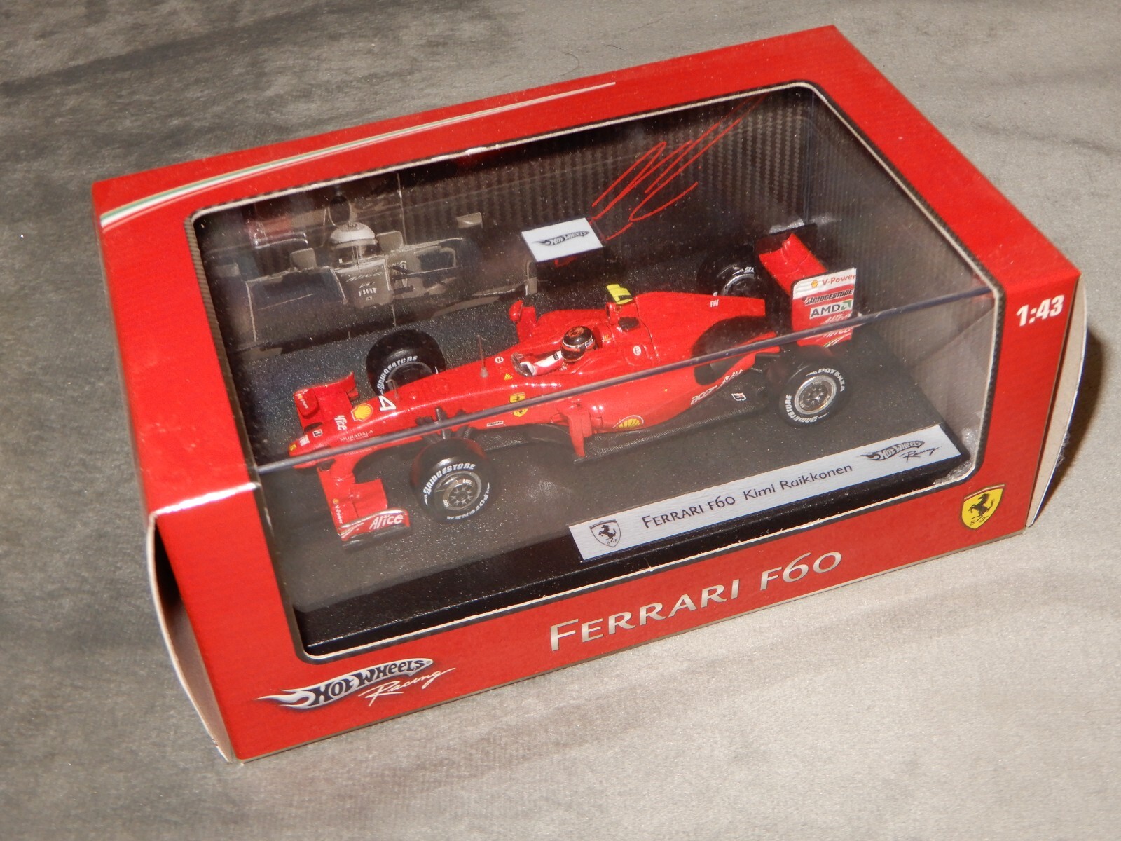Ferrari F60 Kimi Räikkönen 1:43 2009 Hot wheels Racing Ferrari F60 1:43 Kimi Raikkonen F1