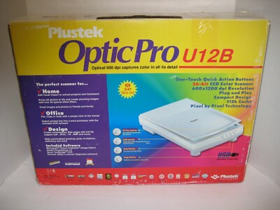 Plustek OpticPro U12B Color Flatbed Scanner 