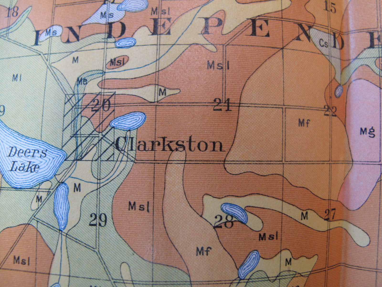 Folded Color Soil Survey Map Oxford Sheet Michigan Orion Clarkson Leonard 1905