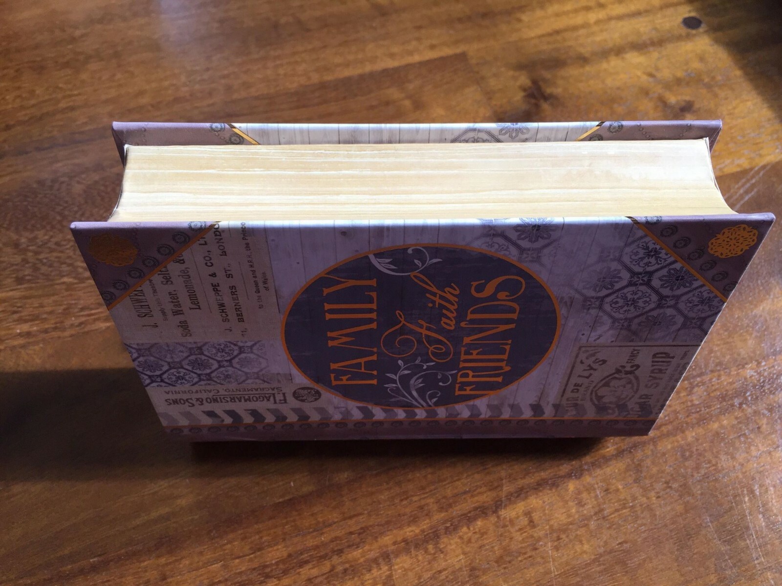 NEW. PUNCH STUDIO. FRIENDS & FAMILY. faux BOOK BOX. SPECIAL GIFT. GOLD FOIL.
