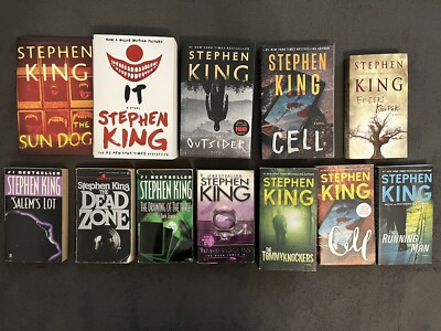 Stephen King 12 Paperback Book Lot: It, Salem's Lot, The Dead Zone, Cell