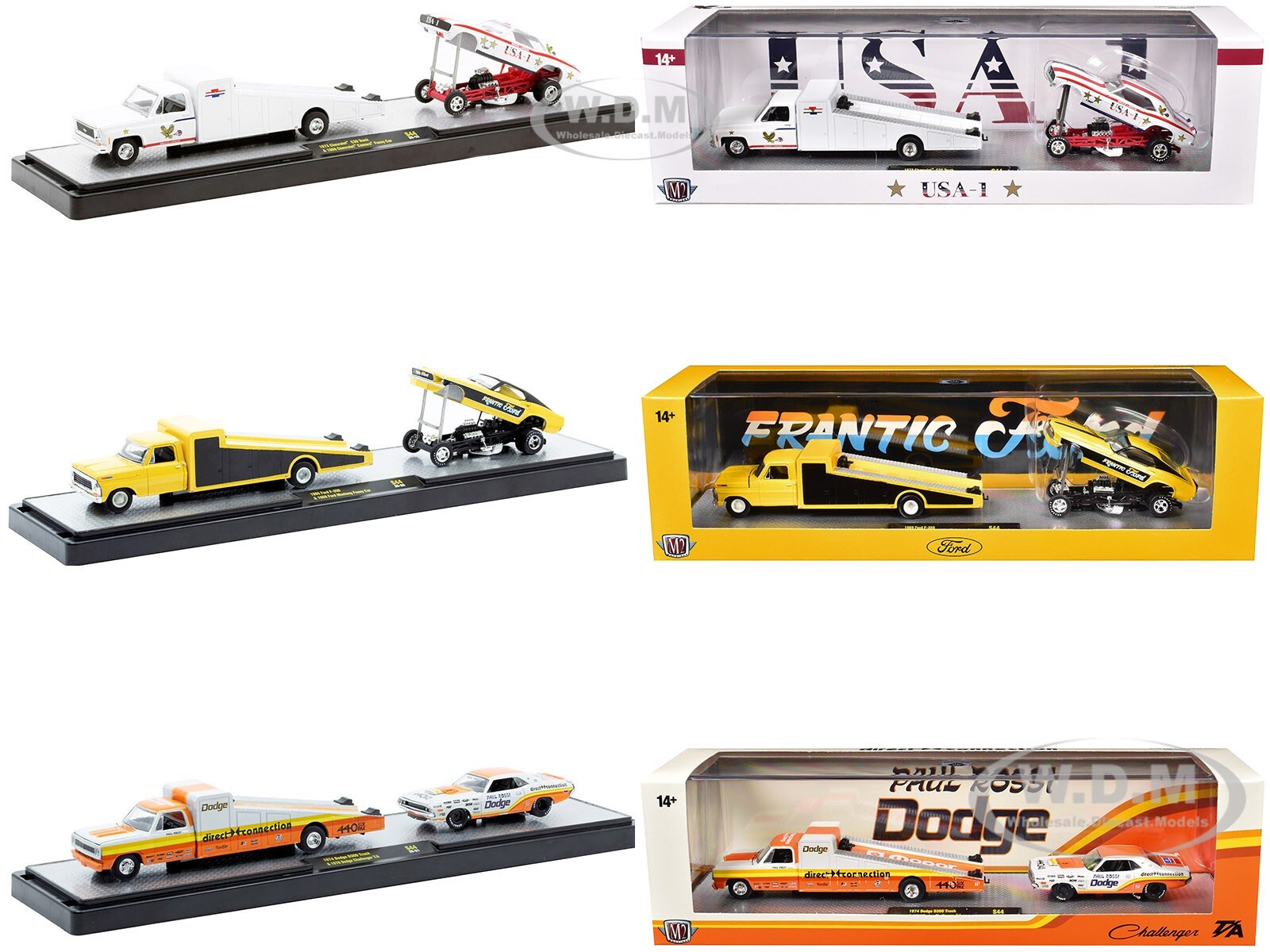 AUTO HAULERS RELEASE S44, 3 TRUCKS SET 1/64 DIECAST MODELS