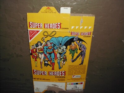 VINTAGE SUPER HEROES COOKIES BOX SUPER FRIENDS RARE JUSTICE LEAGUE JLA VF 1982