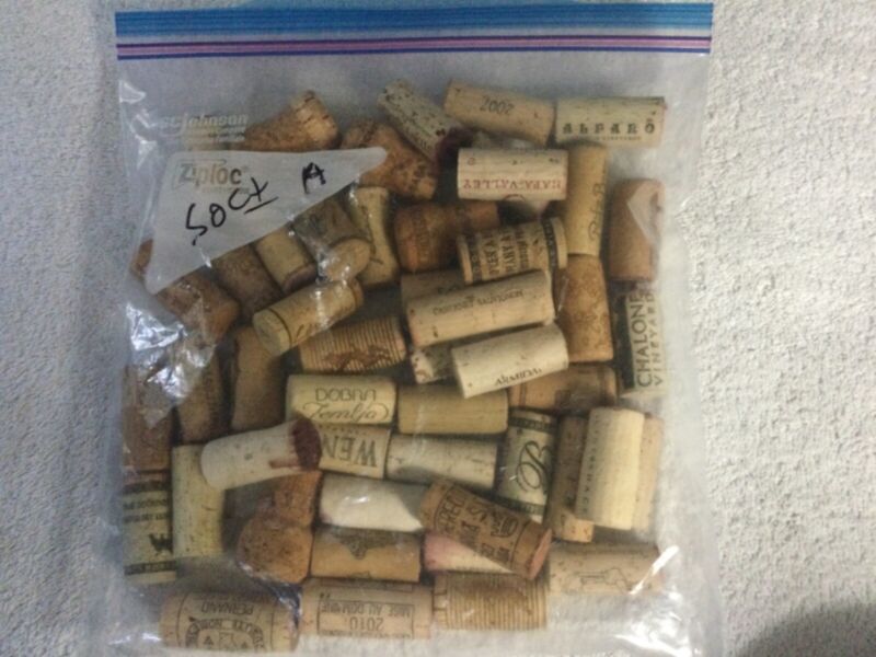 Natural / Synthetic Used Wine  Corks Lot Of 50  Crafts Recycle Upcycle Wedding