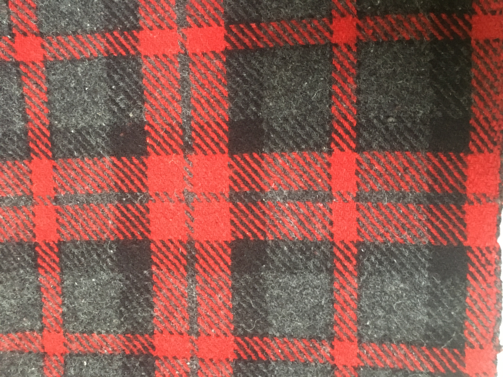Vintage Horner All Wool Plaid Blanket Throw - red, black, grey