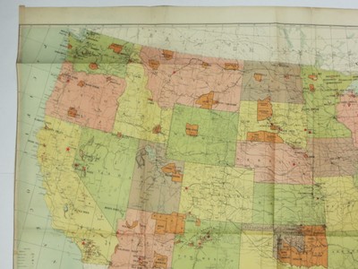 Antique Map of Indian Reservations in United States Vtg 1896