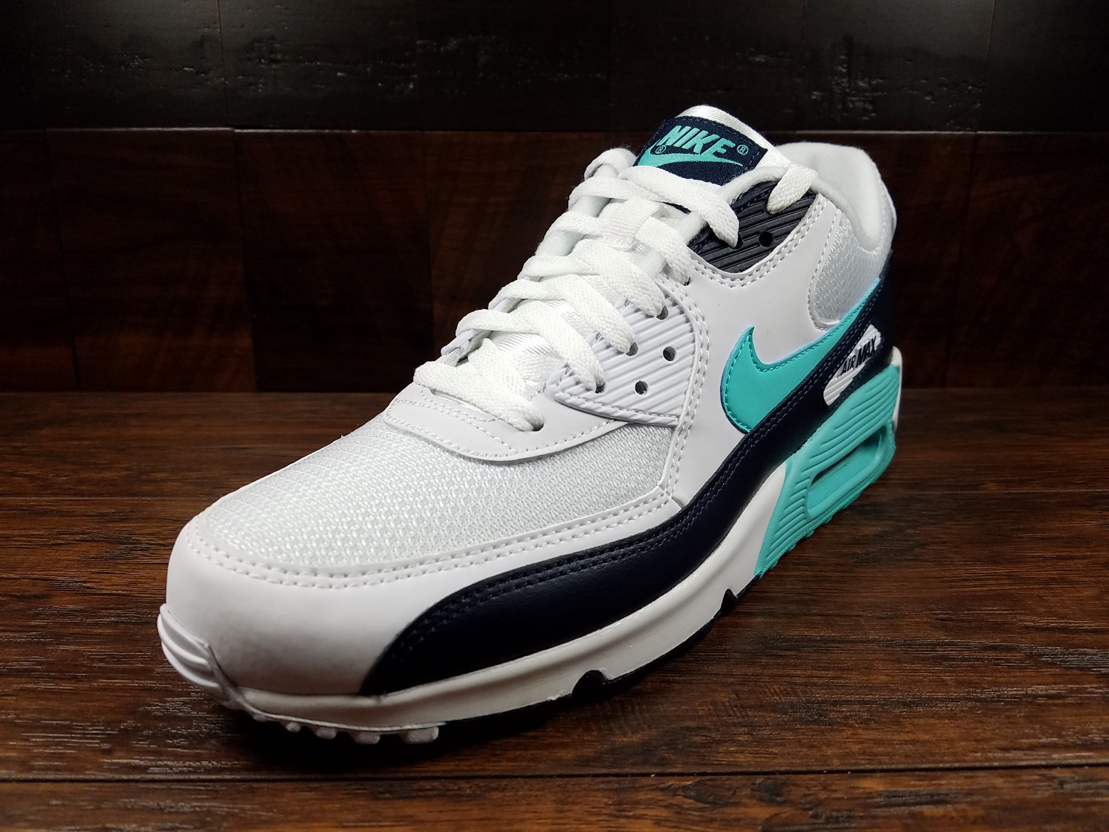 Nike Mens Air Max 90 Essential Running Shoes WhiteAurora GreenObsidian AJ1285 102 Size 11 Nike Mens Air Max 90 Essential Running Shoes WhiteAurora GreenObsidian AJ1285 102 Size 11