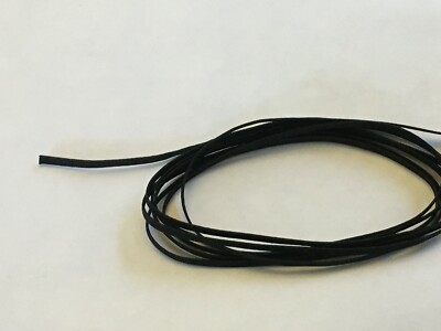 BY YARD 3mm 1/8  Width Braided Flat Elastic Band Cord Face Mask White Black 