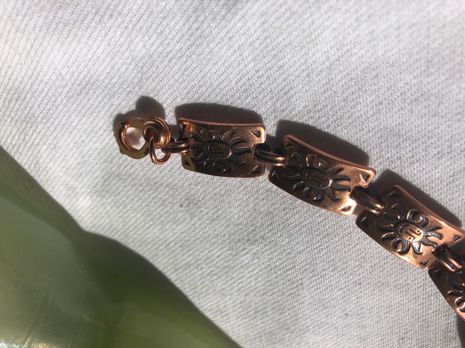 Vintage Copper Rectangle Linked 1/2