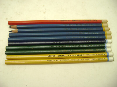 10 DIXON BLUE ANSADEL THINEX V 371 1950 VENUS 1206 1208 1209 DRAWING PENCILS NEW