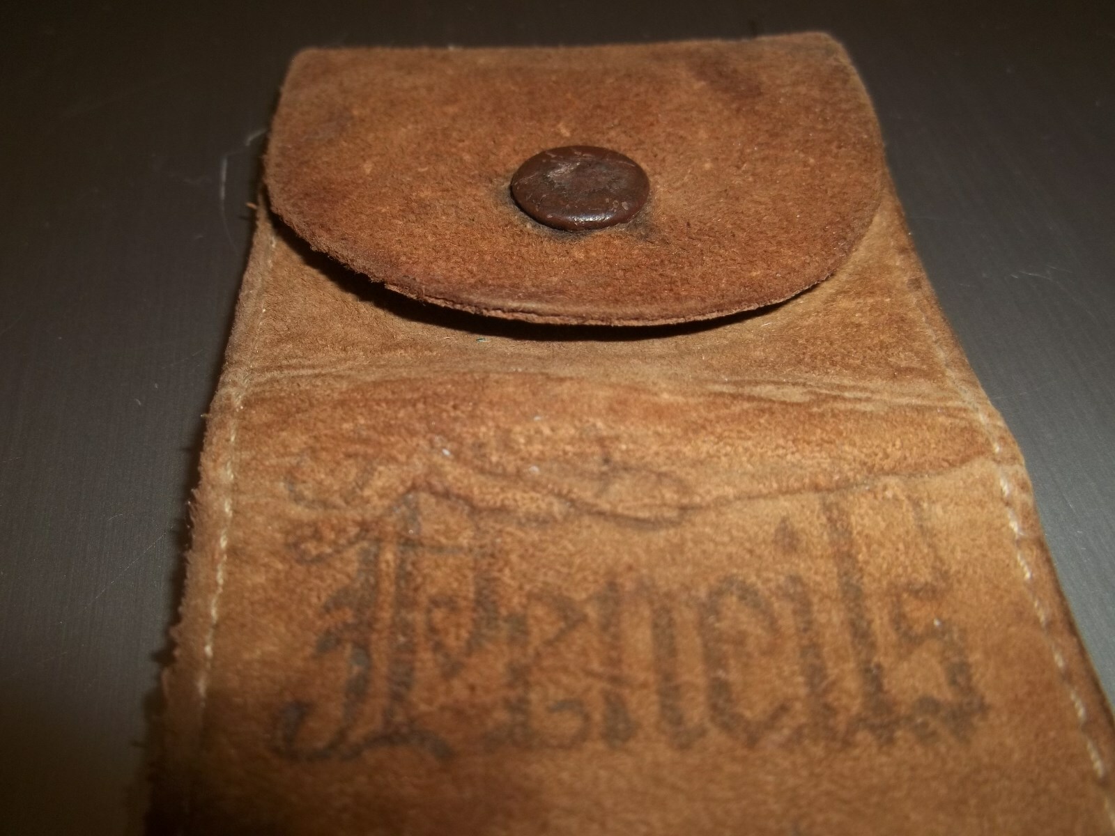 OLD LEATHER SCHOOL PENCIL POUCH