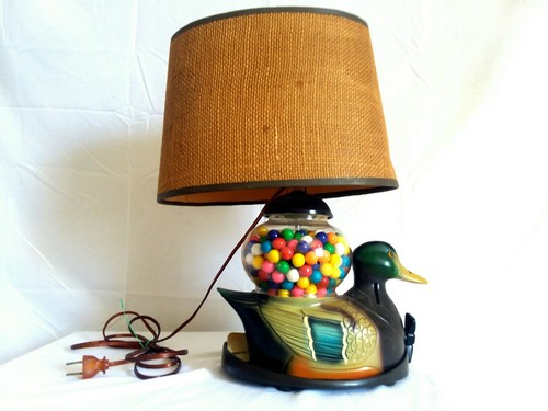 Vintage Carousel  Coin Operated Mallard  Duck Gumball Machine  Lamp