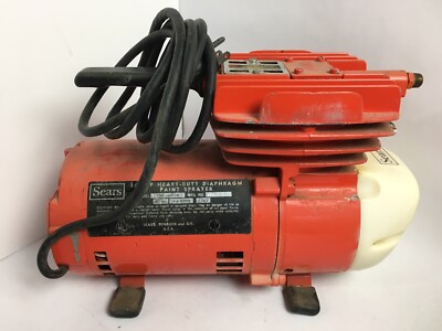 Vtg SEARS Heavy Duty Diaphragm Paint Sprayer 1/3hp 115v 8.6A 60hz 106.150520