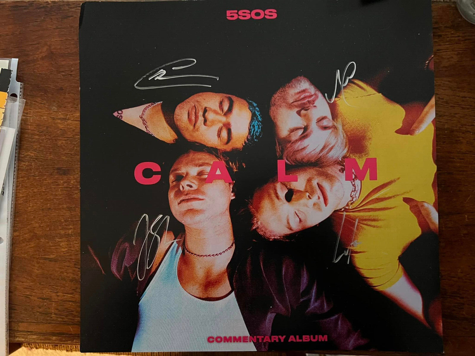 5SOS % Seconds of Summer signed promo poster/window card