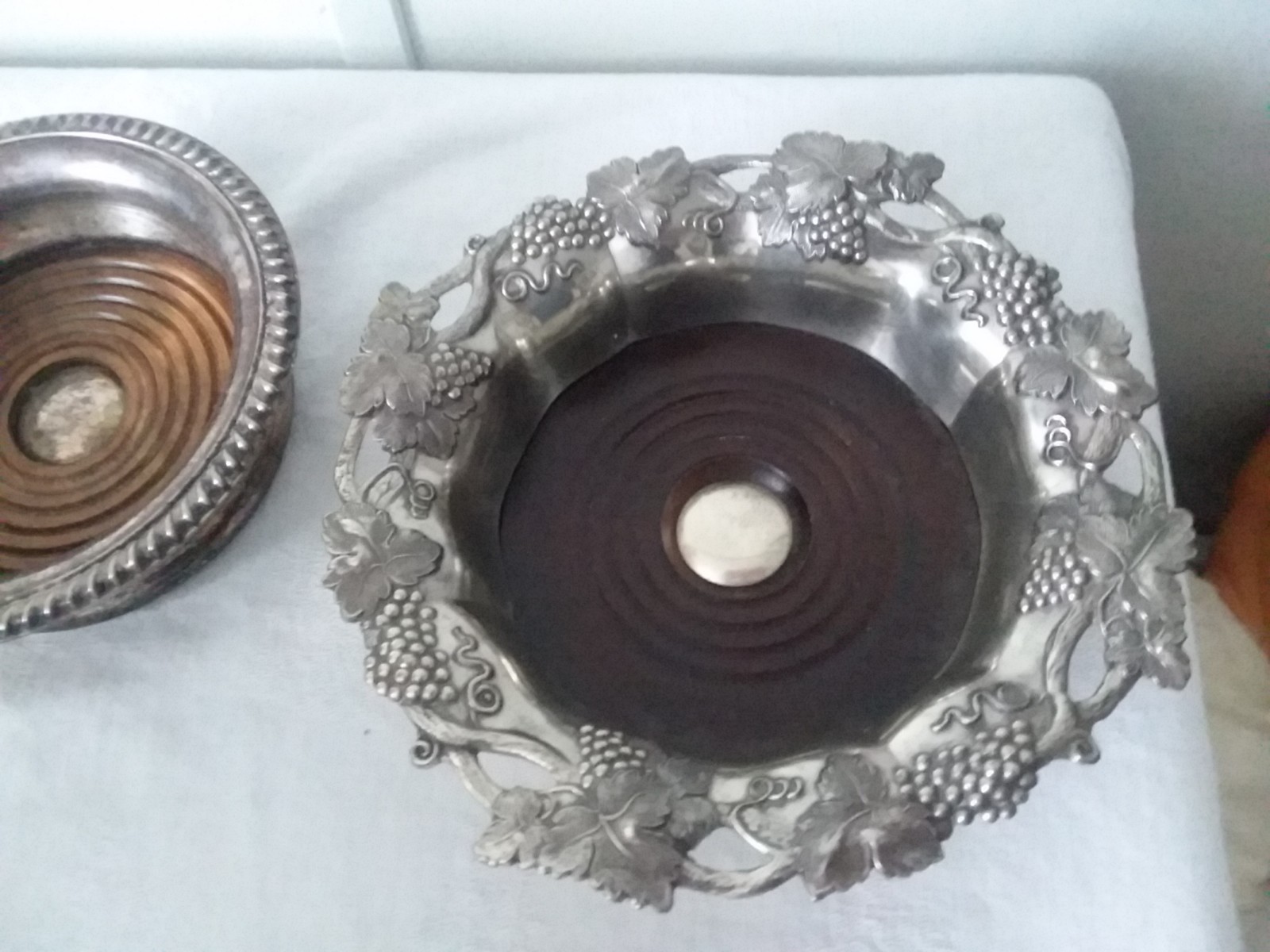 Vtg Lot Silver plated Champagne Wine bottle holder coaster Corbell One Unmarked