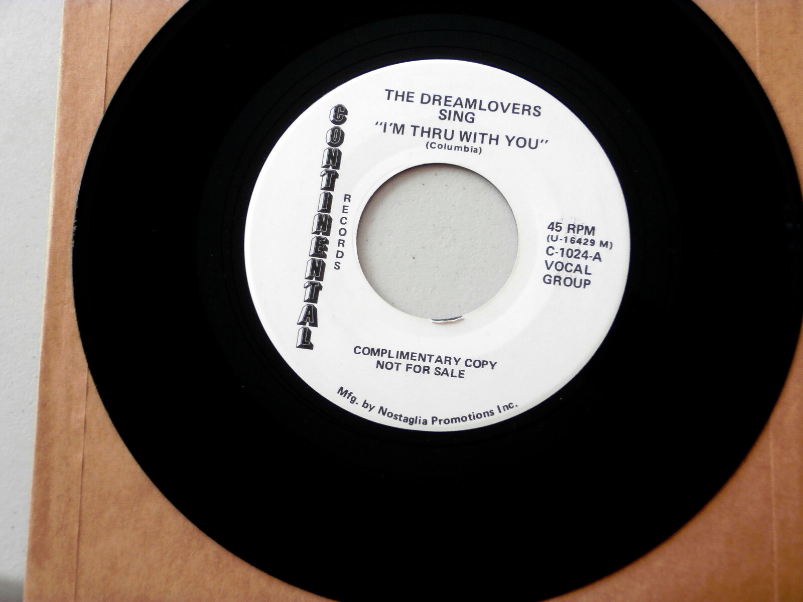 DREAMLOVERS~ I'M THRU WITH YOU~ PROMO~ BROWN WAX~ VG++~ HAL DREAMLOVERS~ I'M THRU WITH YOU~ PROMO~ BROWN WAX~ VG++~ HAL
