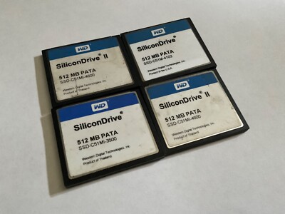 Lot of 4pcs SiliconDrive 512mb Compactflash CF type I Card CANON NIKON CF camera